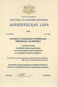 akreditācijas lapu